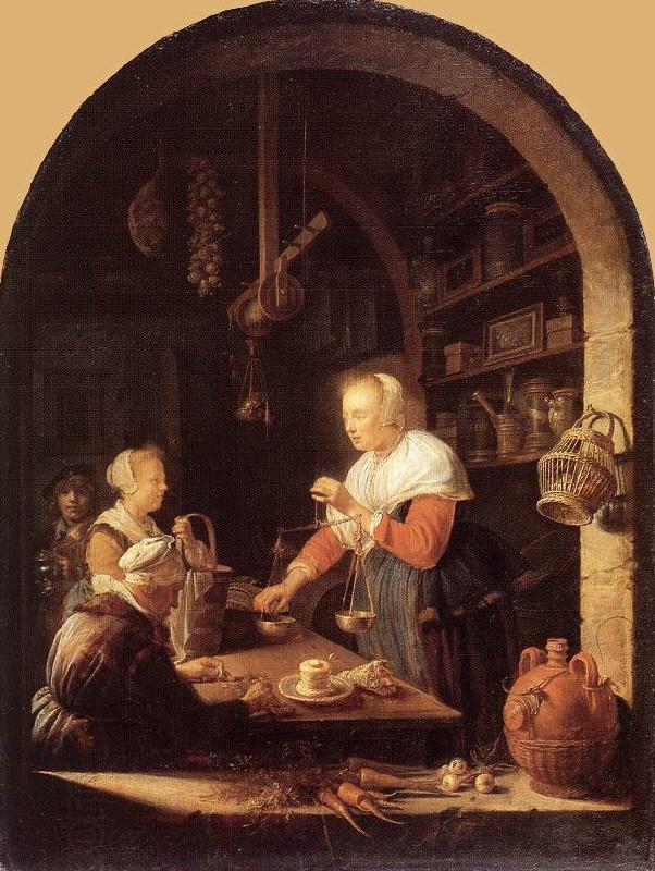Gerrit Dou The Grocer's Shop oil painting picture